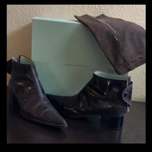 Sigerson Morrison ankle boot brown leather pointed toe